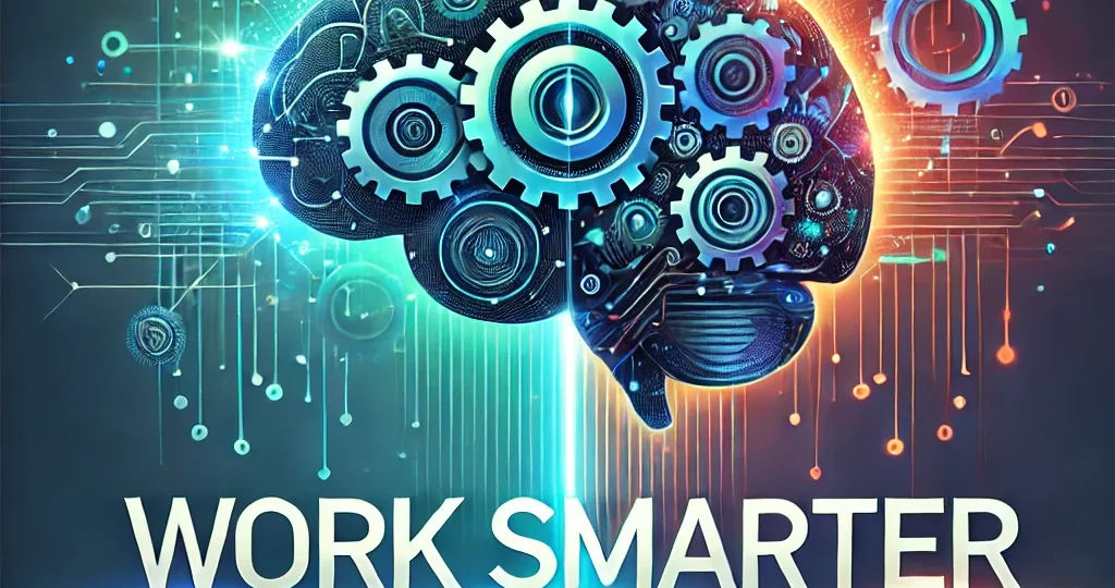 DALL·E 2024-10-10 12.12.24 - A dynamic title image for an article titled 'Work Smarter Not Harder is the Ultimate Path to Success' that features a modern, sleek design. The backgr